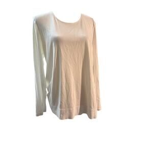 J. Jill Perfect Pima White Long Sleeve Crewneck Tee Shirt Soft Stretch Top
Large